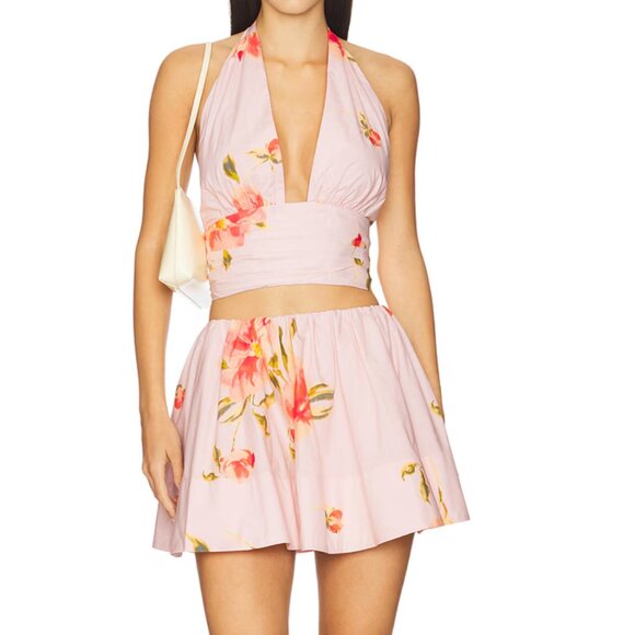 Lovers + Friends Other - Lovers + Friends Floral Halter Top and Skirt Set